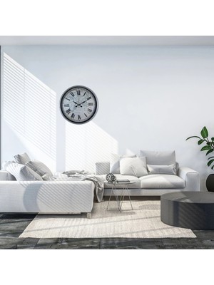 Gri 36 cm Atlas Modern Tasarım Duvar Saati