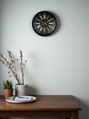 36 cm Siyah Modern Duvar Saati