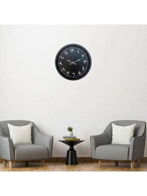 Siyah Arapça Rakamlı 52 x 52 cm Duvar Saati
