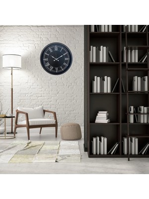 Siyah Royal Roma 52 x 52 cm Duvar Saati