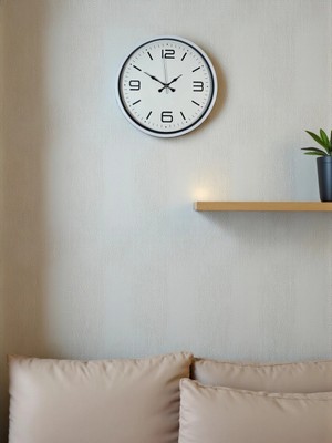 36 cm Beyaz Modern Dekoratif Duvar Saati