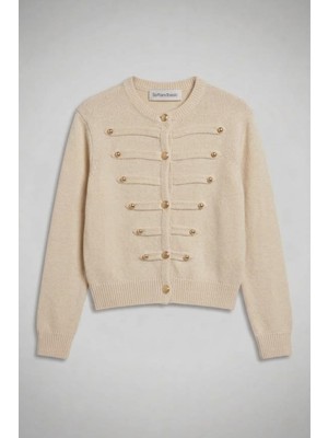 Soft & Basic Kadın Düğmeli Bisiklet Yaka Triko Crop Hırka