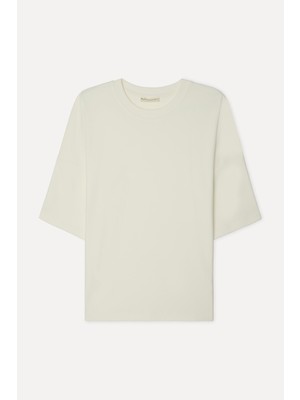 Mudo Kadın Ekru Bisiklet Yaka T-Shirt