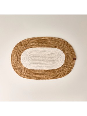Simple Living Living Jüt Görünümlü Banyo Paspası -  Kahverengi / Krem - 40X60 cm
