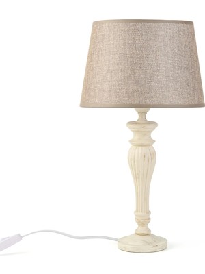 Matmel Lighting French Cottage Abajur - Eskitme Krem Ayak / Kahverengi