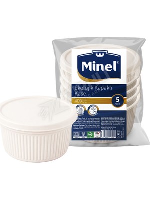 2 Adet Minel Ekolojik Kapaklı Kase 400 cc
