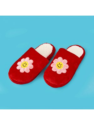 Matmel Soft Çiçekli Terlik - Kırmızı - 39 Beden