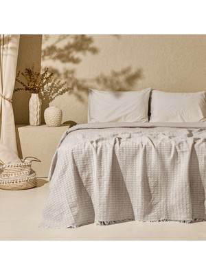 Matmel Soft Milva Çift Kişilik Çok Amaçlı Örtü - Kahverengi - 200X230 cm