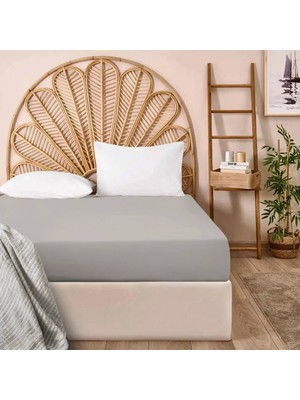 Matmel Soft Penye Çift Kişilik Lastikli Çarşaf - Gri - 160X200 cm