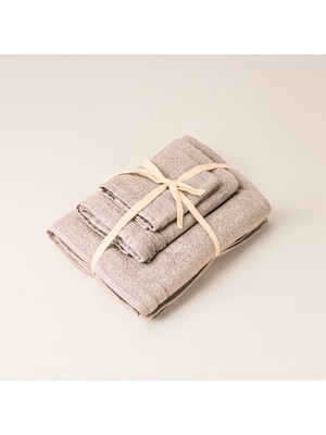Baveno Microcotton 3'lü Havlu Seti - Bej
