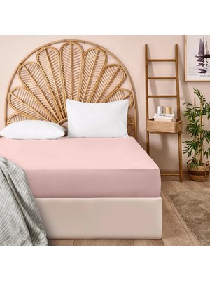 Matmel Soft Basic Tek Kişilik Düz Kenar Saten Çarşaf - Gülkurusu - 160X240 cm