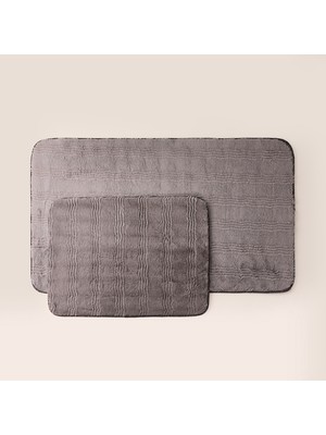 Matmel Soft Rems Rabbit Post 2'li Banyo Paspası - Antrasit - 50X60 cm + 60X100 cm