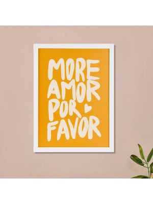 Matmel Deco More Amor Por Favor Pano - Sarı - 30X40 cm