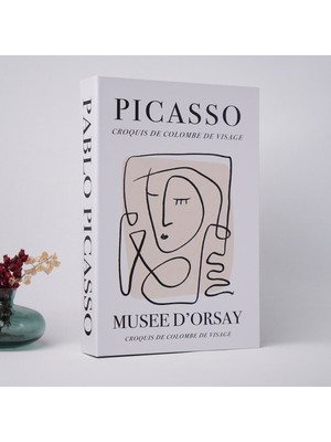 Bak Gel Al Kitap Görünümlü Dekoratif Kutu Picasso, İskandinav Tarzı Kitap Şeklinde Saklama Kutusu