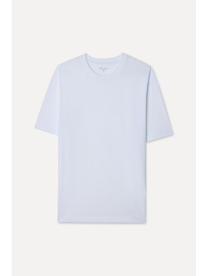 Mudo Erkek Beyaz Comfort Fit Bisiklet Yaka T-Shirt