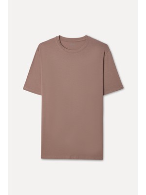Mudo Erkek Pembe Modal Karışımlı Bisiklet Yaka T-Shirt