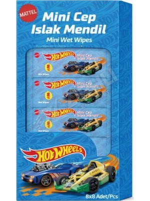 Freshup Hotwheels Mini Islak Cep Mendili 8'li