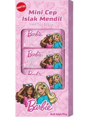 3 Adet Freshup Barbie Mini Islak Cep Mendili 8'li