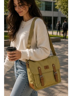 QUB CLUB Unisex Kanvas Iş Okul Postacı Çantası