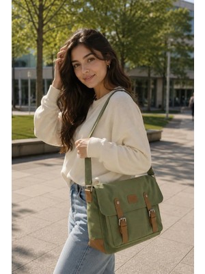 QUB CLUB Unisex Kanvas Iş Okul Postacı Çantası