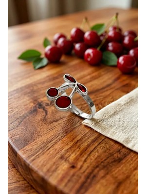 Velcari Kiraz Özel Tasarım Ayarlanabilir Geometrik Kadın Yüzük