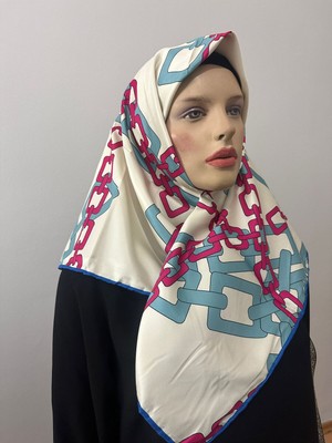 Parlak Royan Eşarp Beyaz Krem