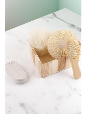 Kalp Şeklinde Tarak Sünger Seti Yüz Kafa Temizleme Cilt Bakımı Spa Banyo Seti Bebek Bakım Seti