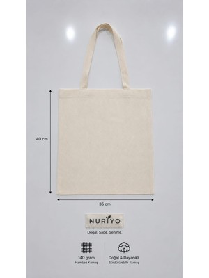 Nuriyo Baskısız Ham Bez Çanta (10 Adet) %100 Pamuk | 35X40 cm | 140 Gr/m² | Doğal Renk Punch Çanta(