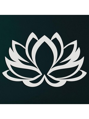 Metal Duvar Sanatı, Metal Lotus Çiçeği Sanatı Beyaz, Duvar Silueti, Metal Duvar Dekoru, Ev Ofis