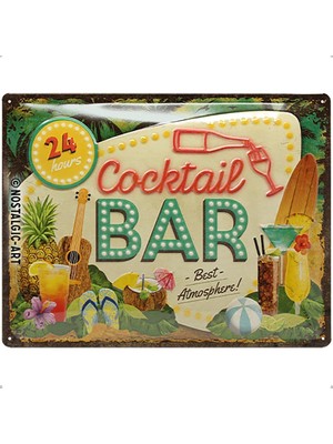 Nostalgic-Art Retro Metal Levha, 30 x 40 Cm, Kokteyl Bar – Bar Aksesuarı Olarak Hediye Fikri, Met