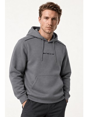 Redline Donyt Erkek Yeni Sezon Regular Fit Kapüşonlu Pamuklu Sweartshirt Antrasit