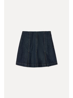 Mudo Kadın İndigo A Form Mini Jean Etek