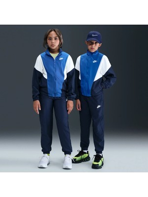 Nike Sportswear Woven Unisex Genç Çocuk Eşofman Takımı Lacivert Mavi | HQ9314-410