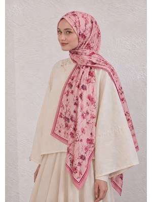 Revam Collection Çiçek Desen Pamuk Soft Şal Pembe