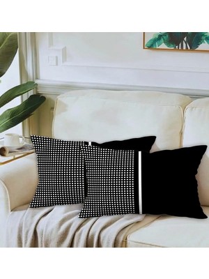 Ardizayn 2'li Modern Desenli, 35x55 Cm Dikdörtgen, Kırlent Kılıfı - Çift Taraflı Baskı