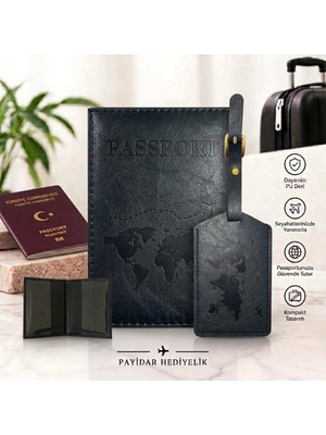 Payidar Hediyelik Pasaport Kılıfı ve Valiz Etiketi Takım