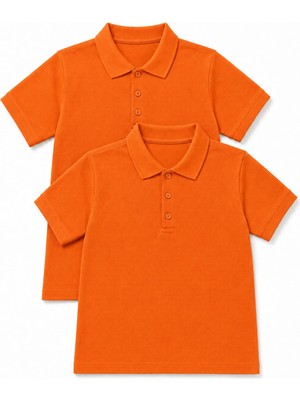 Perendi Unisex Çocuk 2’li Polo Yaka Kısa Kollu Okul Tişörtü