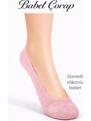 Tarz Babet Çorap Dantelli Silikonlu Babet Çorap 6 Lı Set