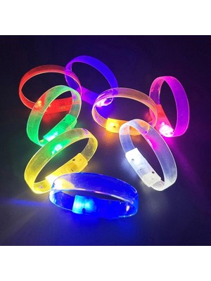 Uravas Store 3 Modlu Pilli LED Işıklı Esnek Parti Bilekliği Pembe