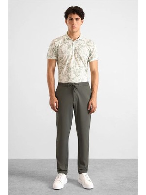 Süvari Koyu Haki Slim Düz Jogger Pantolon
