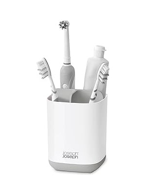 Uravas Store Joseph Joseph Easystore Diş Fırçası Kabı, Kompakt, Kap, Banyo Saklama, Beyaz/gri, Gri/beyaz