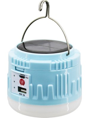 Askılı Solar Kamp Lambası - USB Şarjlı - Powerbank Özellikli  Nemere