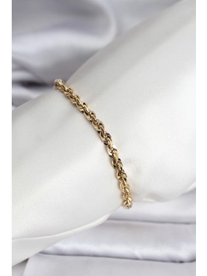 Marsilyan 14K Gold Renk Kaplama Burgu Zincir Model cm Kadın Bileklik - TJ-BB8135