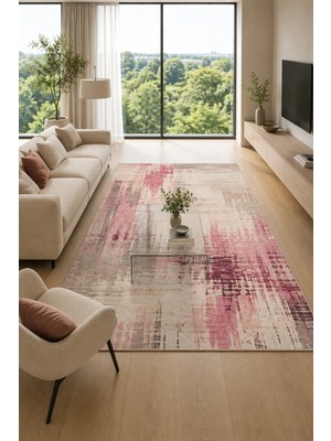 Urban Canvas Modern Soyut Eskitme Desenli Dijital Baskı Kaymaz Taban Yıkanabilir Salon Halısı – 4 Desen ve Farklı Ölçü Seçenekleri Dijital Baskı Halı