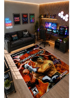 Gaming Collection Oyun Temalı Kişiye Özel Tasarım Dijital Baskılı Kaymaz Taban Yıkanabilir Gamer Çocuk ve Genç Odası Halısı – Farklı Ölçü Seçenekleri Dijital Baskı Halı