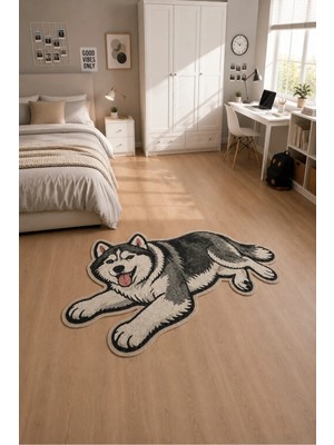 %50 Dot %30 Sünger %20 Polyester Kumaş Kedi Köpek Figürlü Düzensiz Kesim Dekoratif Halı – Dijital Baskılı Kaymaz Taban Yıkanabilir Evcil Dostlar Halısı , Farklı Ölçü Seçenekleri Dijital Baskı Halı