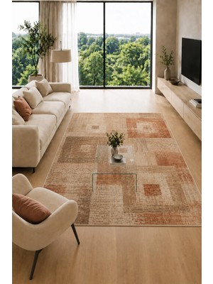 Urban Patchwork Modern Geometrik ve Eskitme Desenli Dijital Baskı Kaymaz Taban Yıkanabilir Salon Halısı – 5 Desen ve Farklı Ölçü Seçenekleri Dijital Baskı Halı
