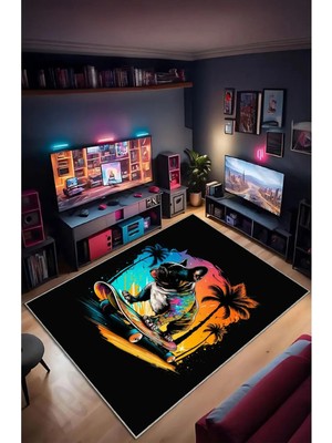 Gamer Collection Kişiye Özel Üretim Dekoratif Kaymaz Taban Oyun Odası Halısı – Dijital Baskı Yıkanabilir – Farklı Ölçü Seçenekleri Dijital Baskı Halı
