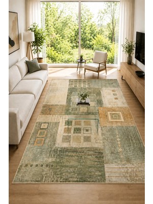 Urban Patchwork Modern Geometrik ve Eskitme Desenli Dijital Baskı Kaymaz Taban Yıkanabilir Salon Halısı – 5 Desen ve Farklı Ölçü Seçenekleri Dijital Baskı Halı
