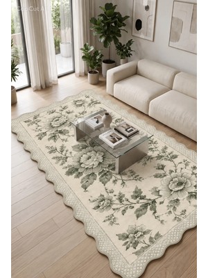 Botanica Luxe Collection English Rose Kişiye Özel Üretim Dekoratif Kaymaz Taban Salon/yatak /oturma Odası Halısı – Dijital Baskı, Yıkanabilir, Farklı Ölçü Seçenekleri Dijital Baskı Halı